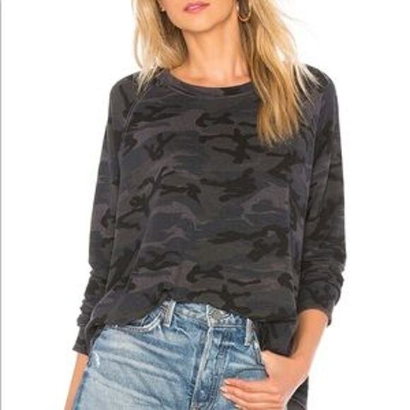 SUNDRY Gray Camo Crewneck Sweatshirt | Gray Camouflage Sweater - Picture 1 of 1